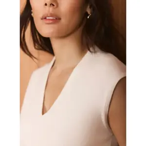 Mint Velvet Cream Wool Blend Sleeveless Knit Top